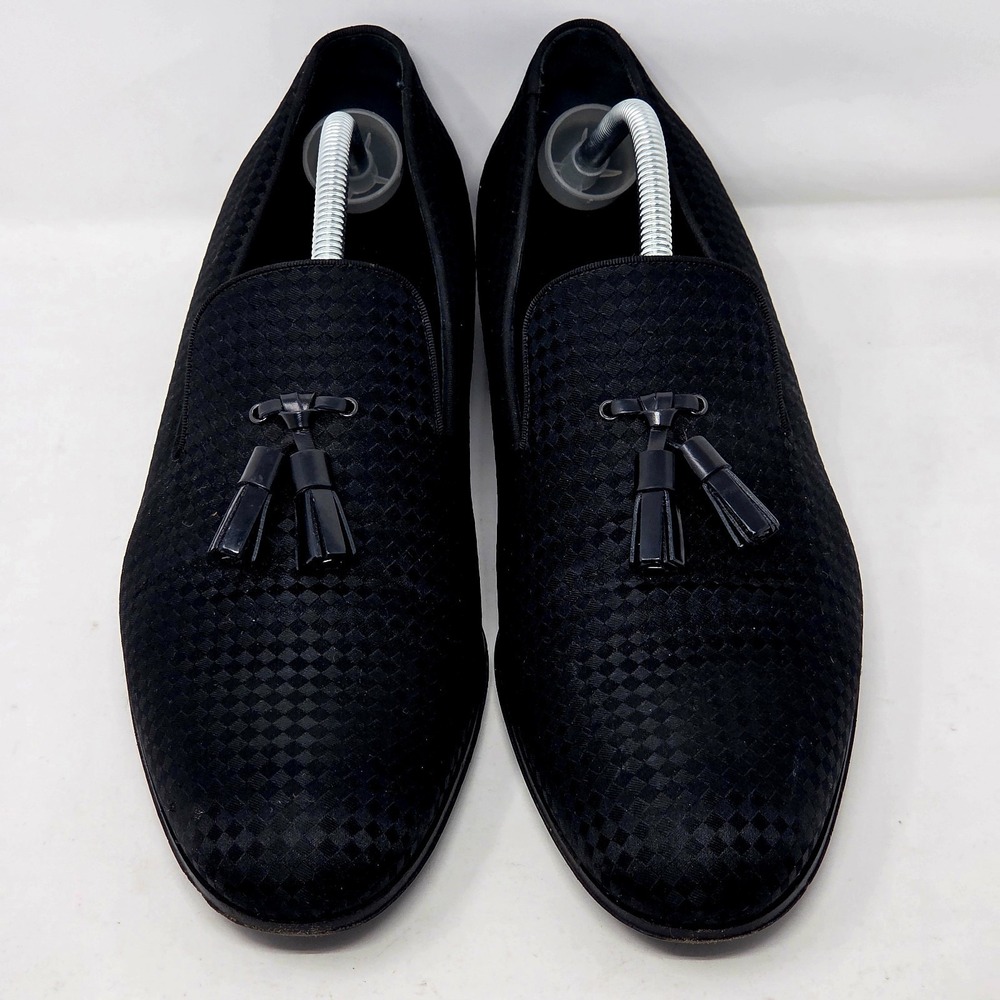 Louis Vuitton Solferino Size 10 M Black Jacquard Loafers w/Tassels
